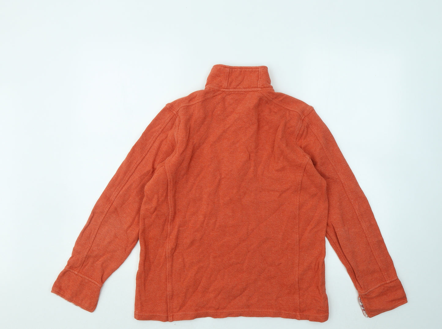Orvis Womens Orange High Neck Cotton Pullover Jumper Size S