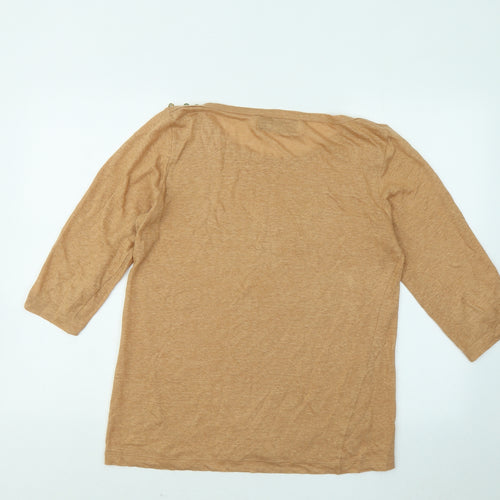 Zara Womens Beige Round Neck Acrylic Pullover Jumper Size L