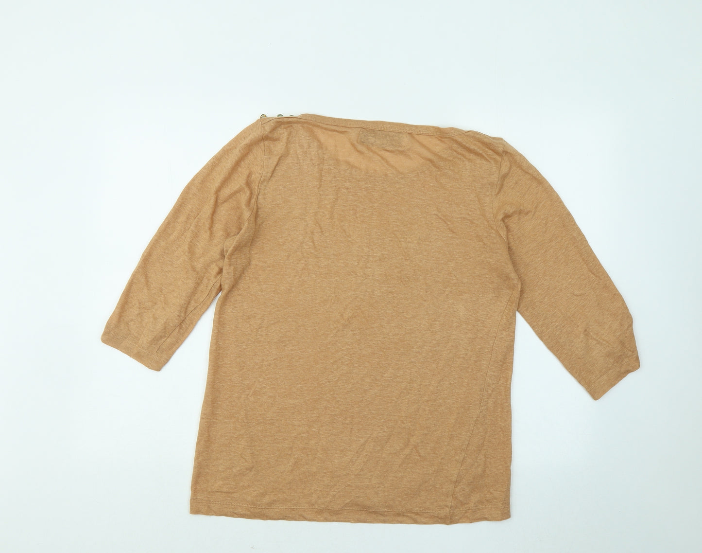 Zara Womens Beige Round Neck Acrylic Pullover Jumper Size L