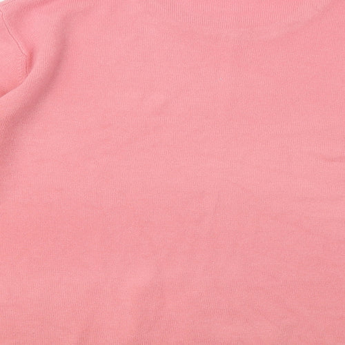 Isabelle Womens Pink Round Neck Acrylic Pullover Jumper Size M