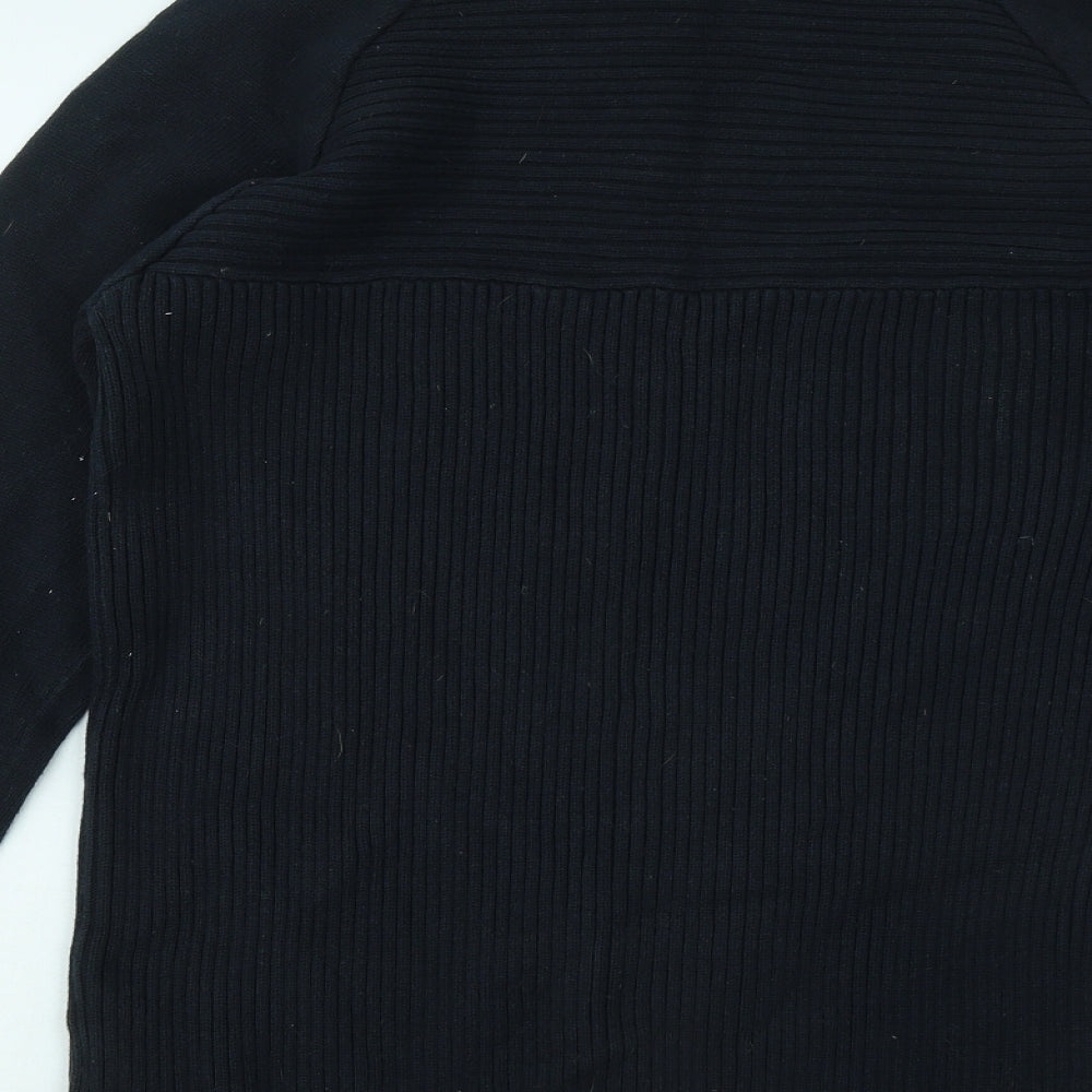 JACK & JONES Mens Blue Round Neck Cotton Pullover Jumper Size L - Ribbed