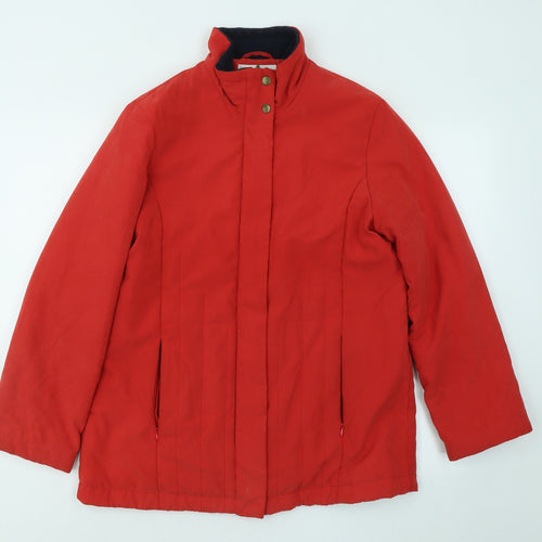 EWM Womens Red Jacket Coat Size 12 Zip