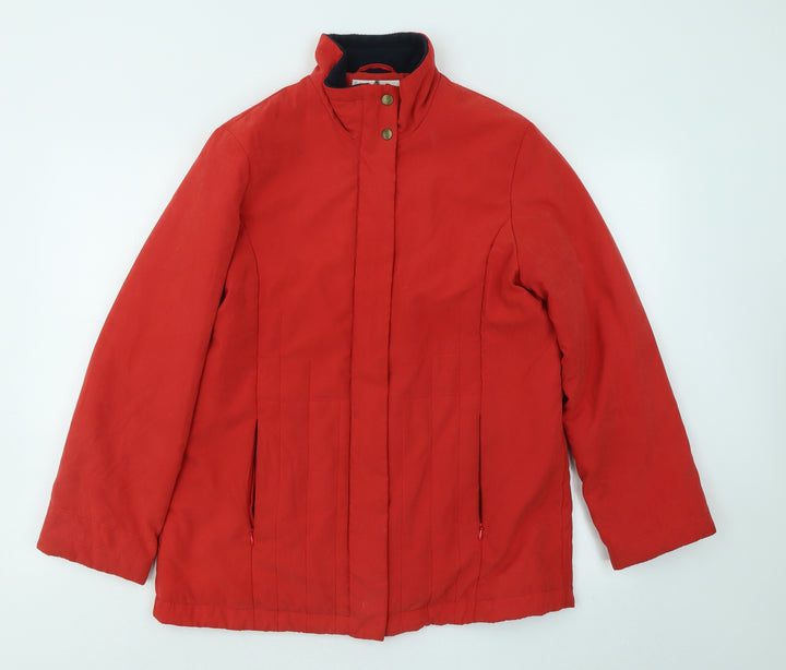 EWM Womens Red Jacket Coat Size 12 Zip