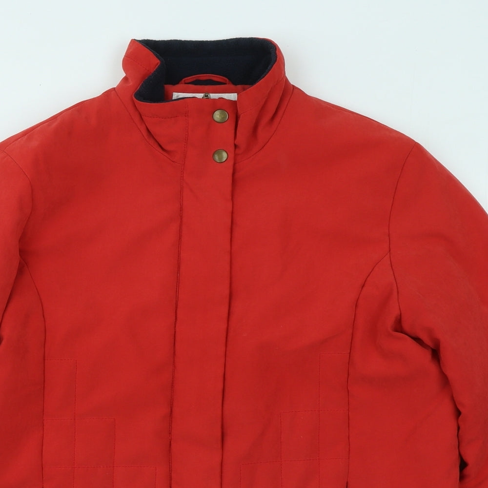 EWM Womens Red Jacket Coat Size 12 Zip