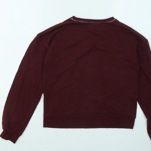 River Island Girls Purple Viscose Pullover Sweatshirt Size 11-12 Years - Made To Perfection