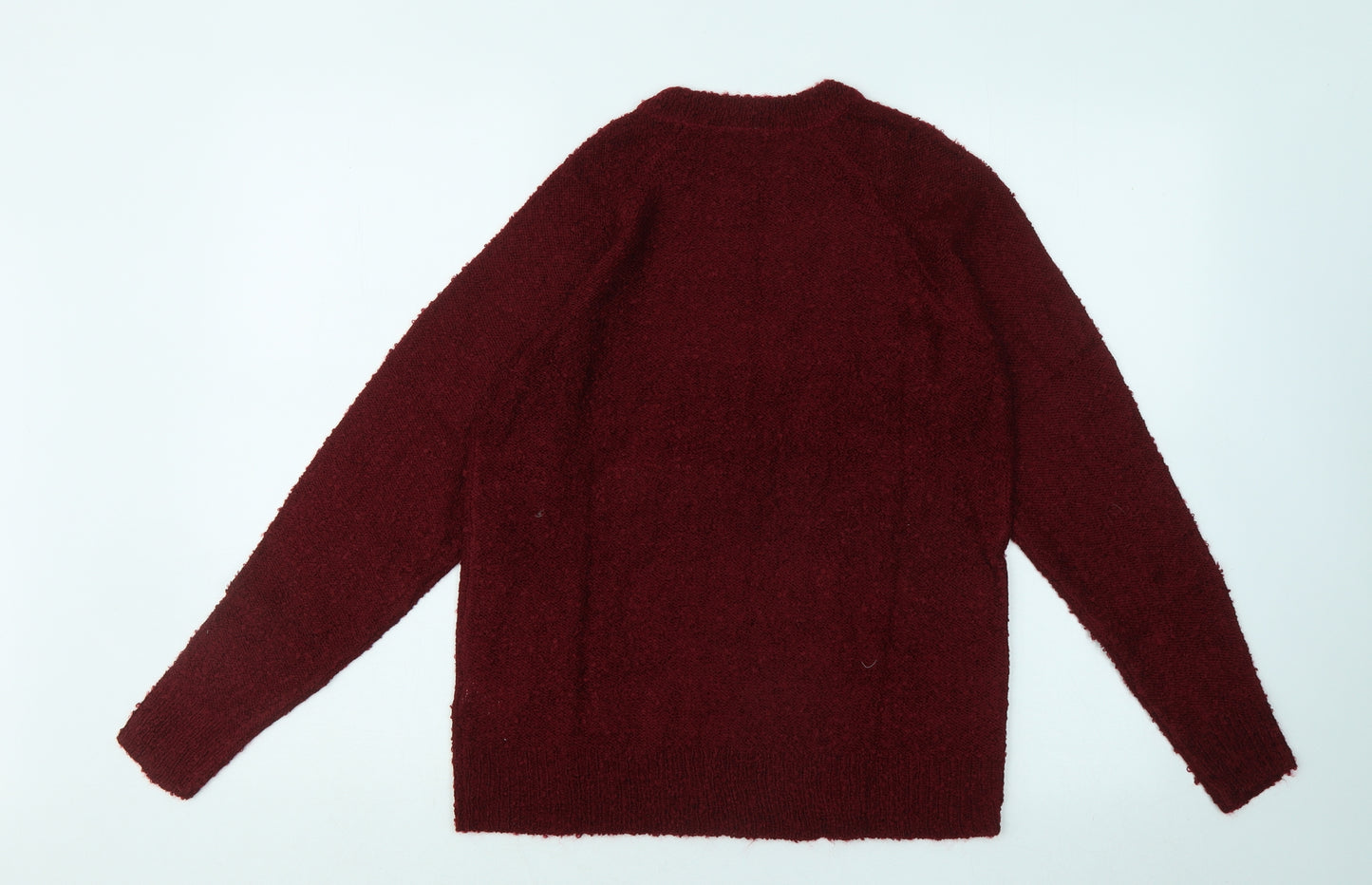 Studio Womens Red Round Neck Acrylic Pullover Jumper Size 8