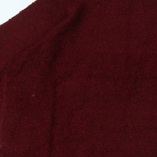 Studio Womens Red Round Neck Acrylic Pullover Jumper Size 8
