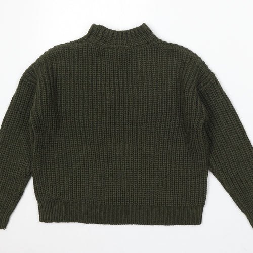 915 Generation Girls Green Round Neck Acrylic Pullover Jumper Size 9 Years - Keyhole Neck