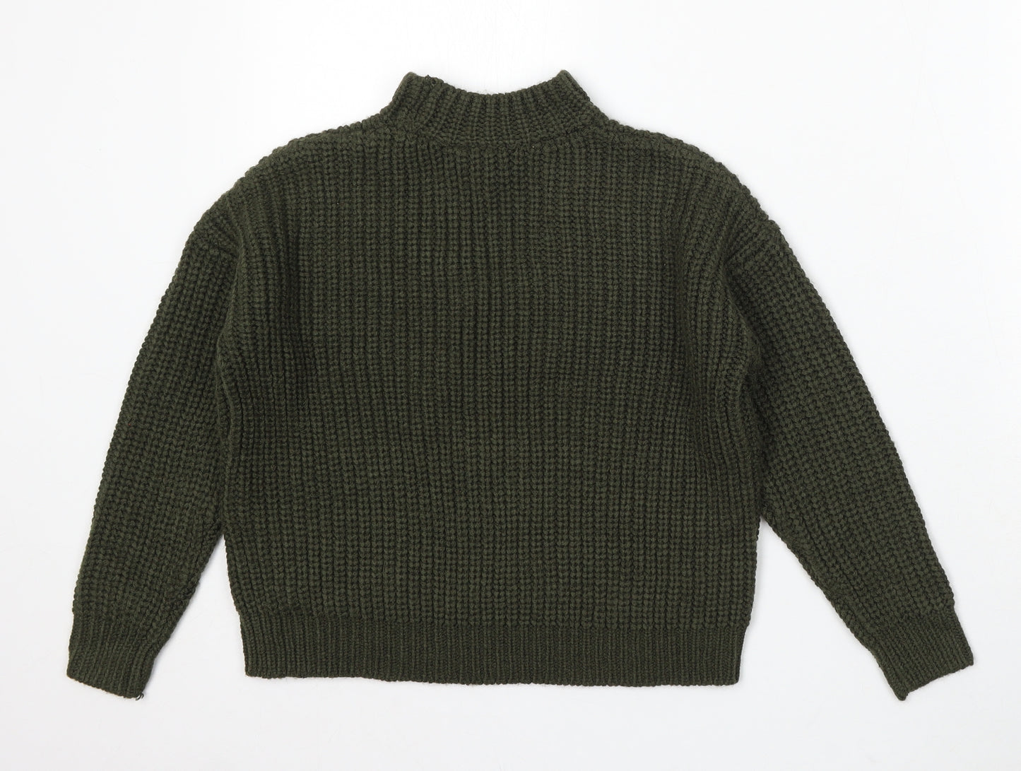 915 Generation Girls Green Round Neck Acrylic Pullover Jumper Size 9 Years - Keyhole Neck