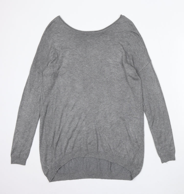 Atmosphere Womens Grey Round Neck Polyester Pullover Jumper Size S