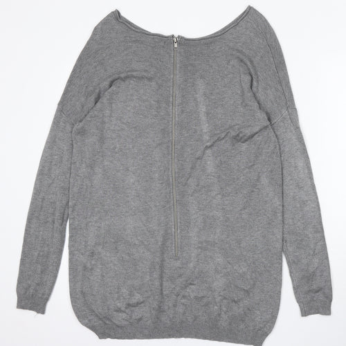 Atmosphere Womens Grey Round Neck Polyester Pullover Jumper Size S