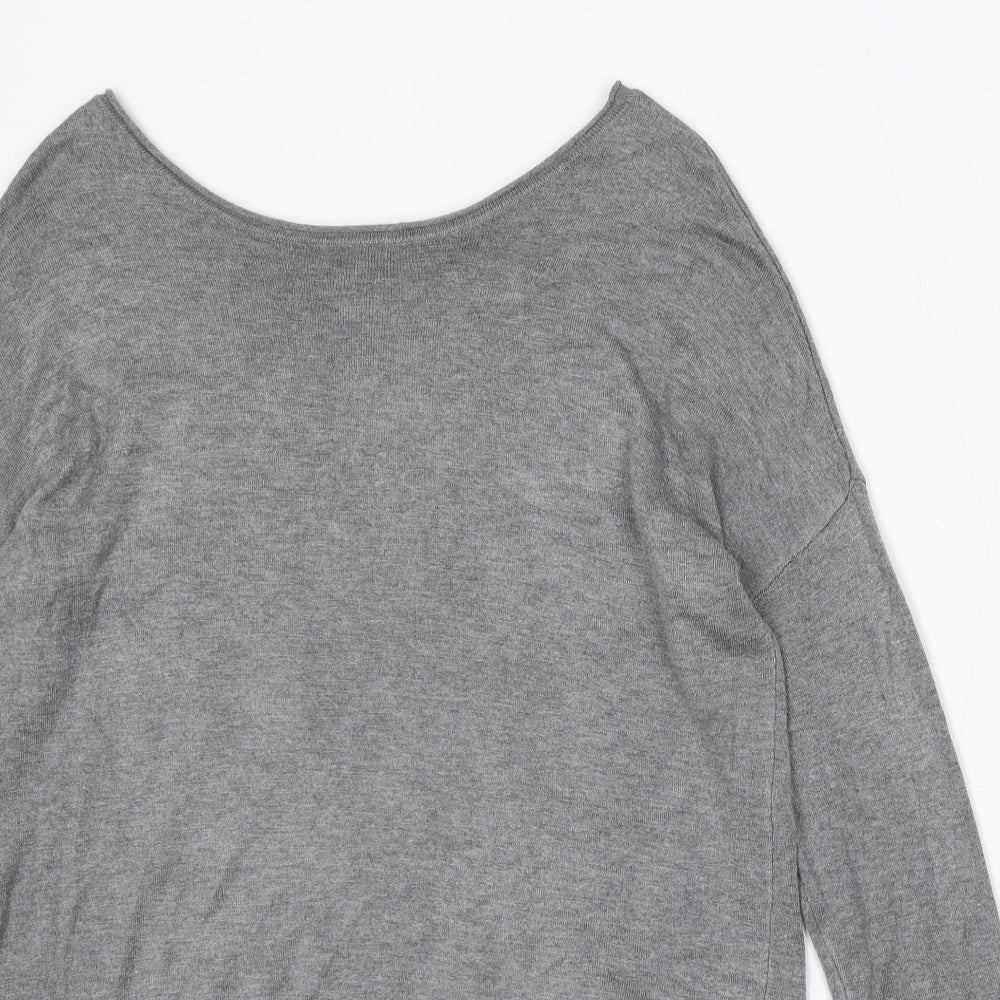 Atmosphere Womens Grey Round Neck Polyester Pullover Jumper Size S