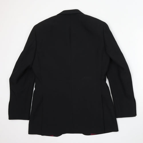 1860 Menswear Mens Black Polyester Jacket Suit Size 38