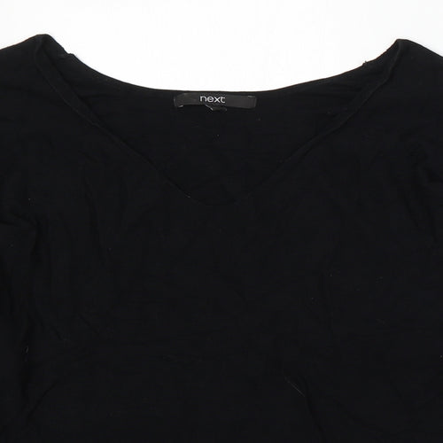 NEXT Womens Black V-Neck Viscose Pullover Jumper Size S