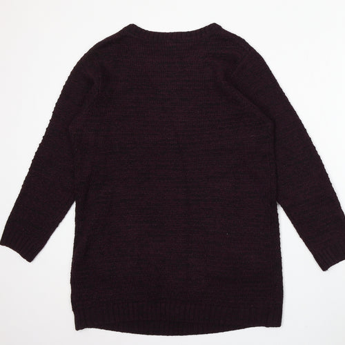 Intuition Womens Purple Round Neck Acrylic Pullover Jumper Size 14