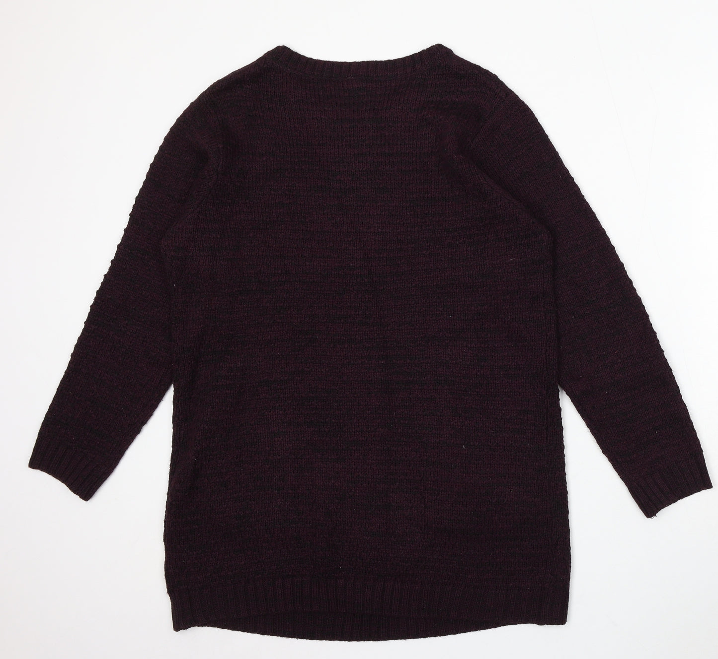 Intuition Womens Purple Round Neck Acrylic Pullover Jumper Size 14