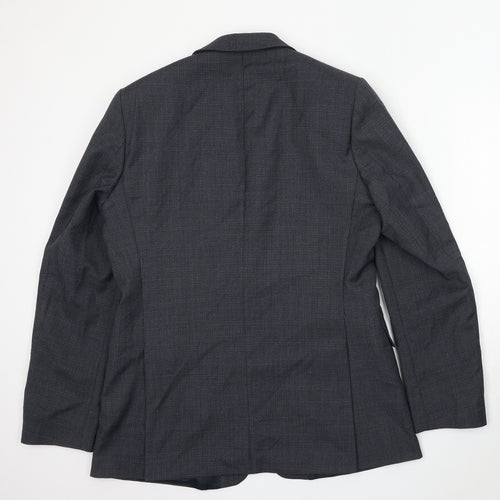 Hammond & Co Mens Blue Check Polyester Jacket Suit Size 42