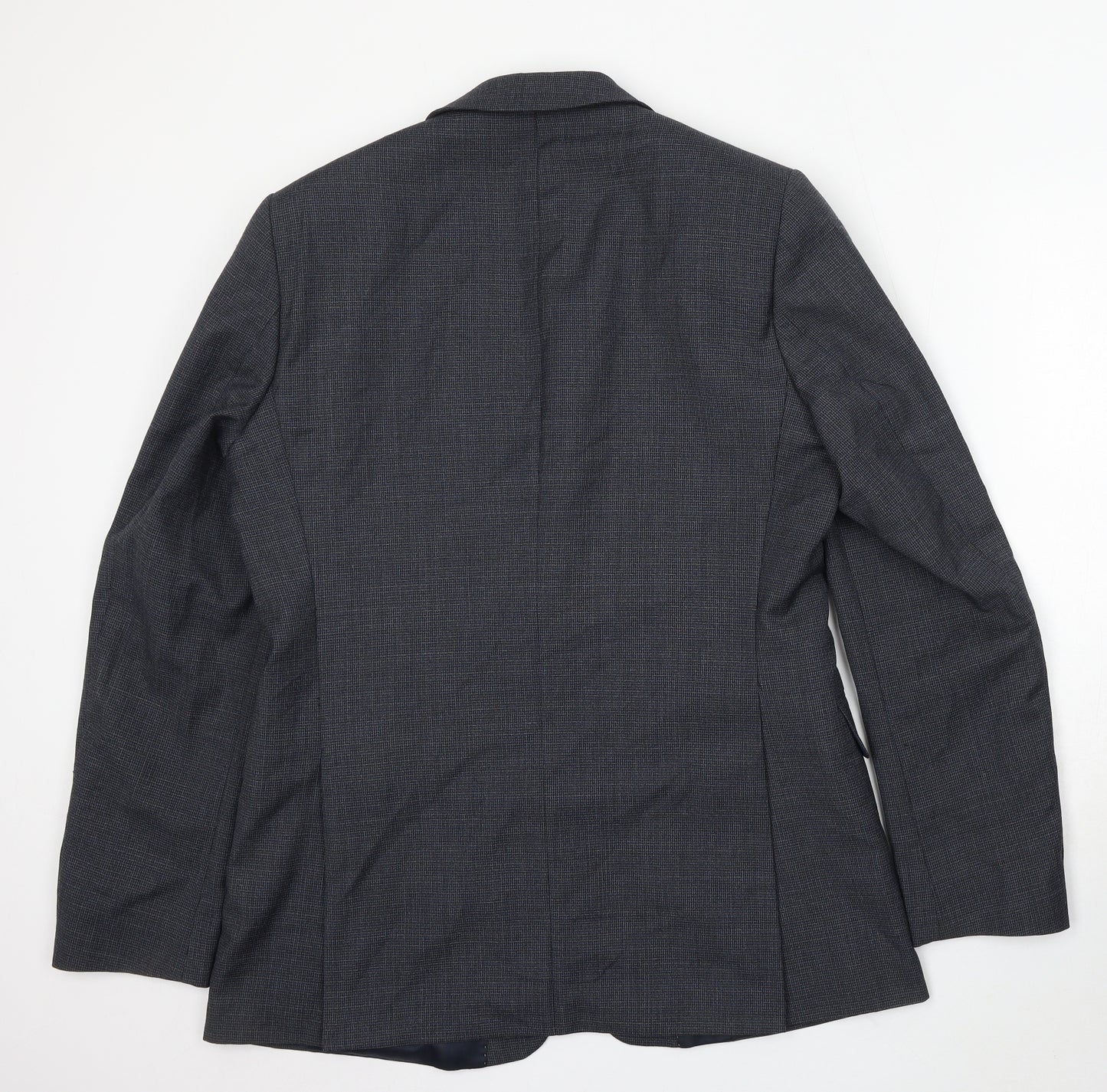 Hammond & Co Mens Blue Check Polyester Jacket Suit Size 42