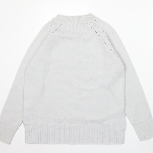 Damart Womens Grey Round Neck Acrylic Pullover Jumper Size 10
