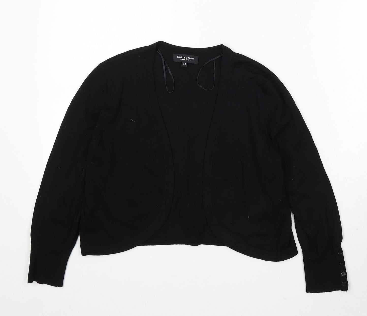 Debenhams Womens Black V-Neck Polyester Cardigan Jumper Size 14