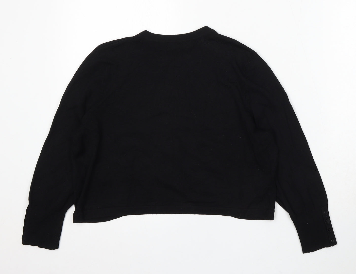 Debenhams Womens Black V-Neck Polyester Cardigan Jumper Size 14