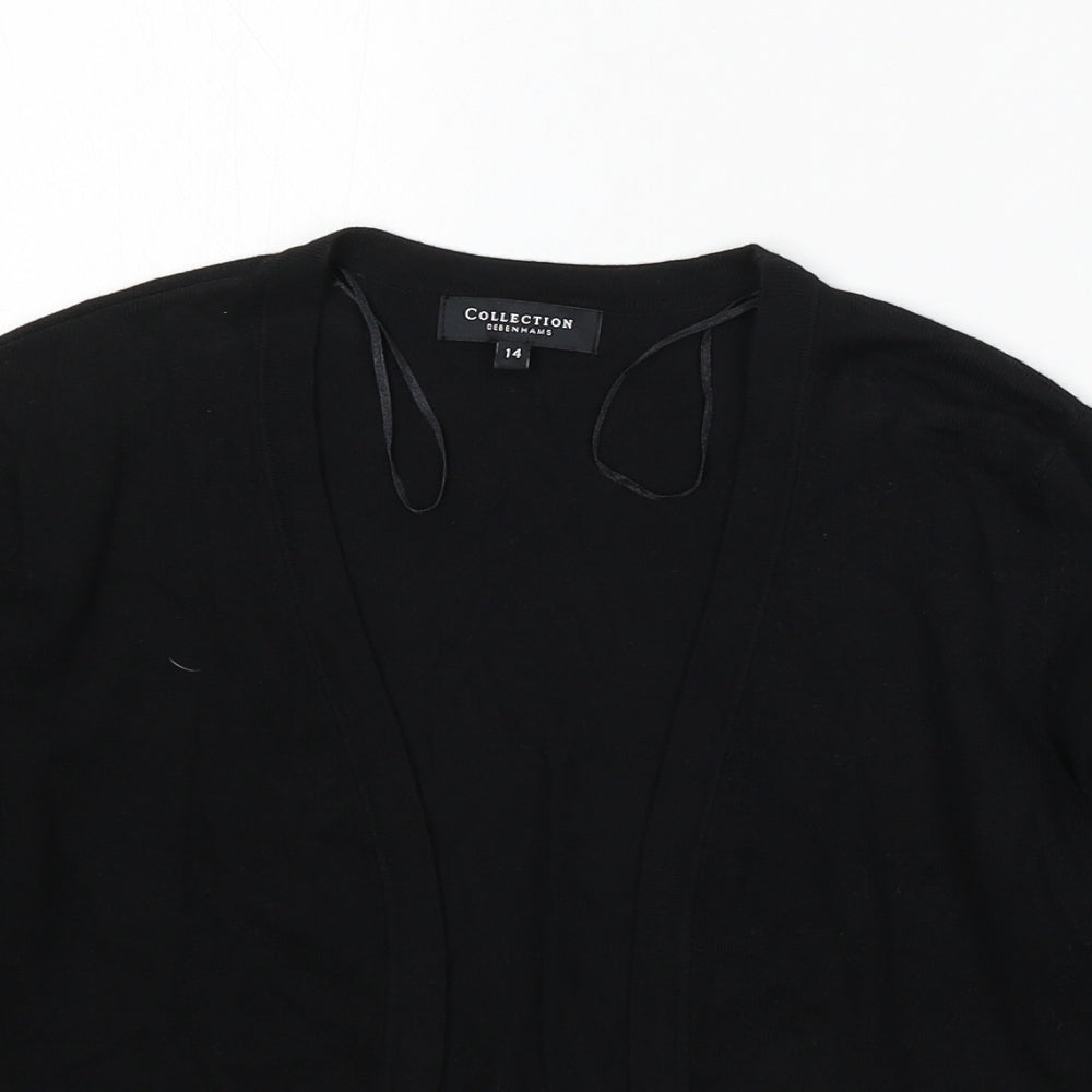 Debenhams Womens Black V-Neck Polyester Cardigan Jumper Size 14
