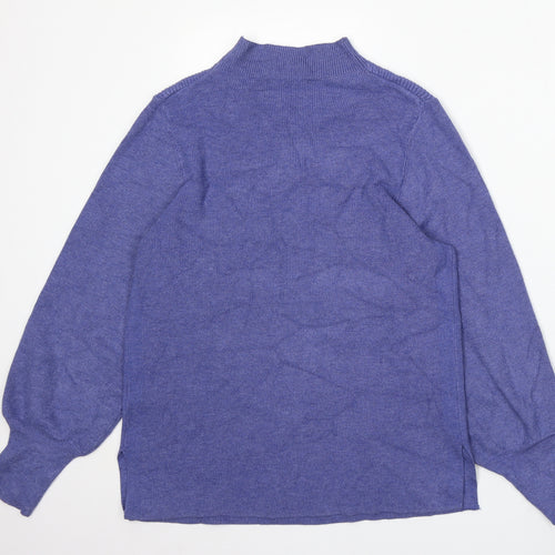 Marks and Spencer Womens Purple Mock Neck Viscose Pullover Jumper Size M