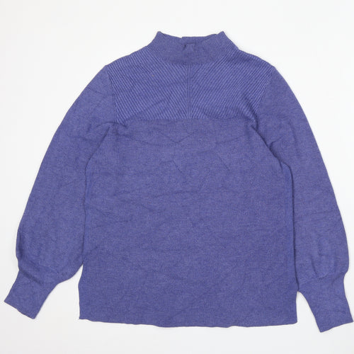 Marks and Spencer Womens Purple Mock Neck Viscose Pullover Jumper Size M