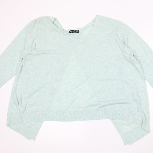 Select Womens Blue Round Neck Polyester Pullover Jumper Size 14 - Open Back