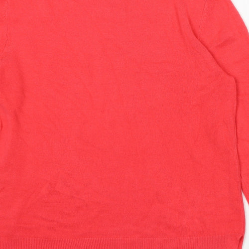 Marks and Spencer Womens Red Round Neck Acrylic Pullover Jumper Size 12
