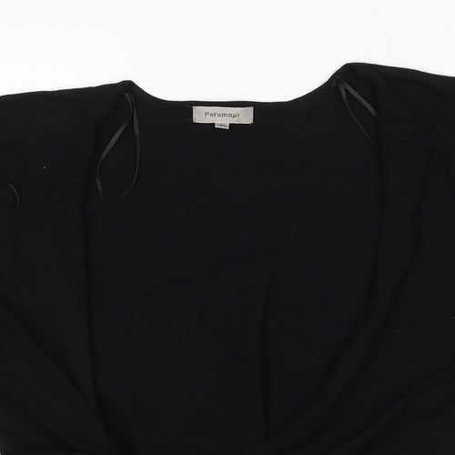 Paramour Womens Black V-Neck Viscose Pullover Jumper Size L