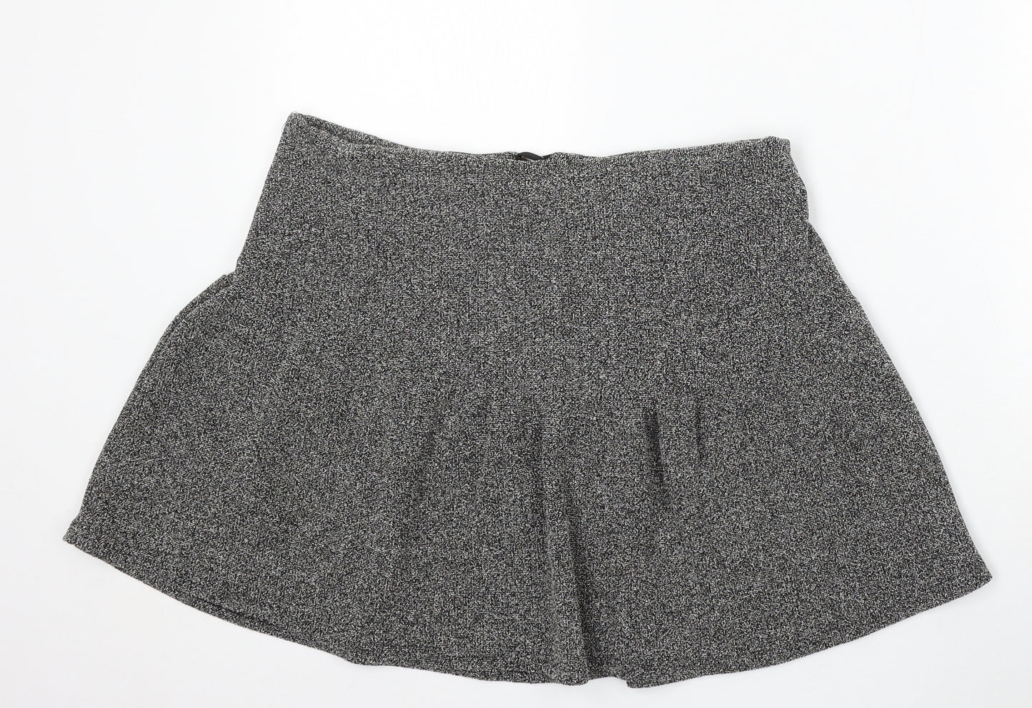 Papaya Womens Grey Polyester Skater Skirt Size 14 Zip