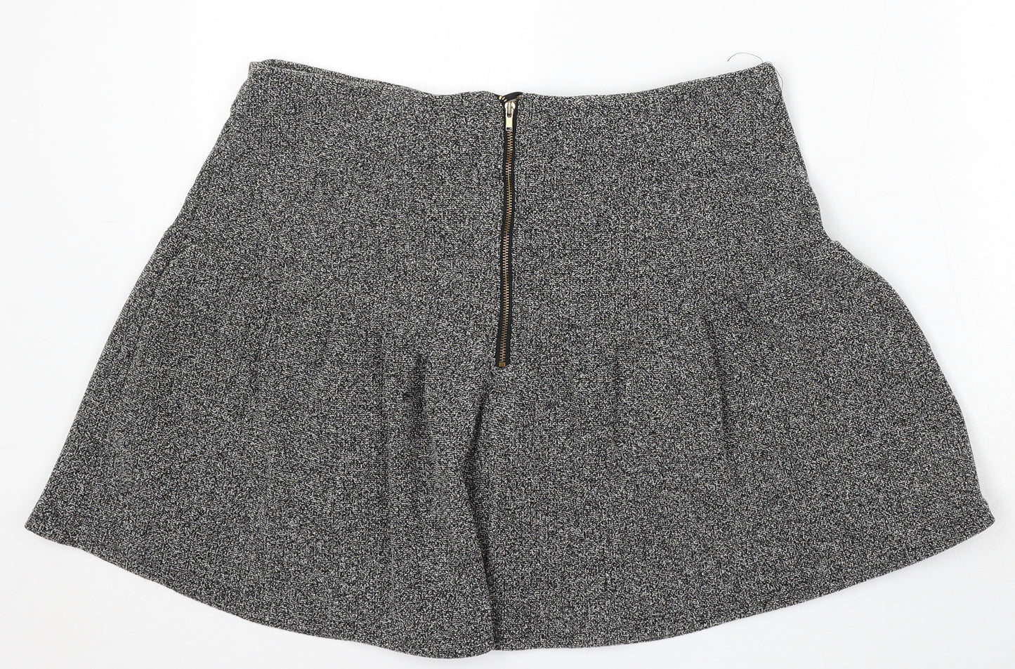Papaya Womens Grey Polyester Skater Skirt Size 14 Zip