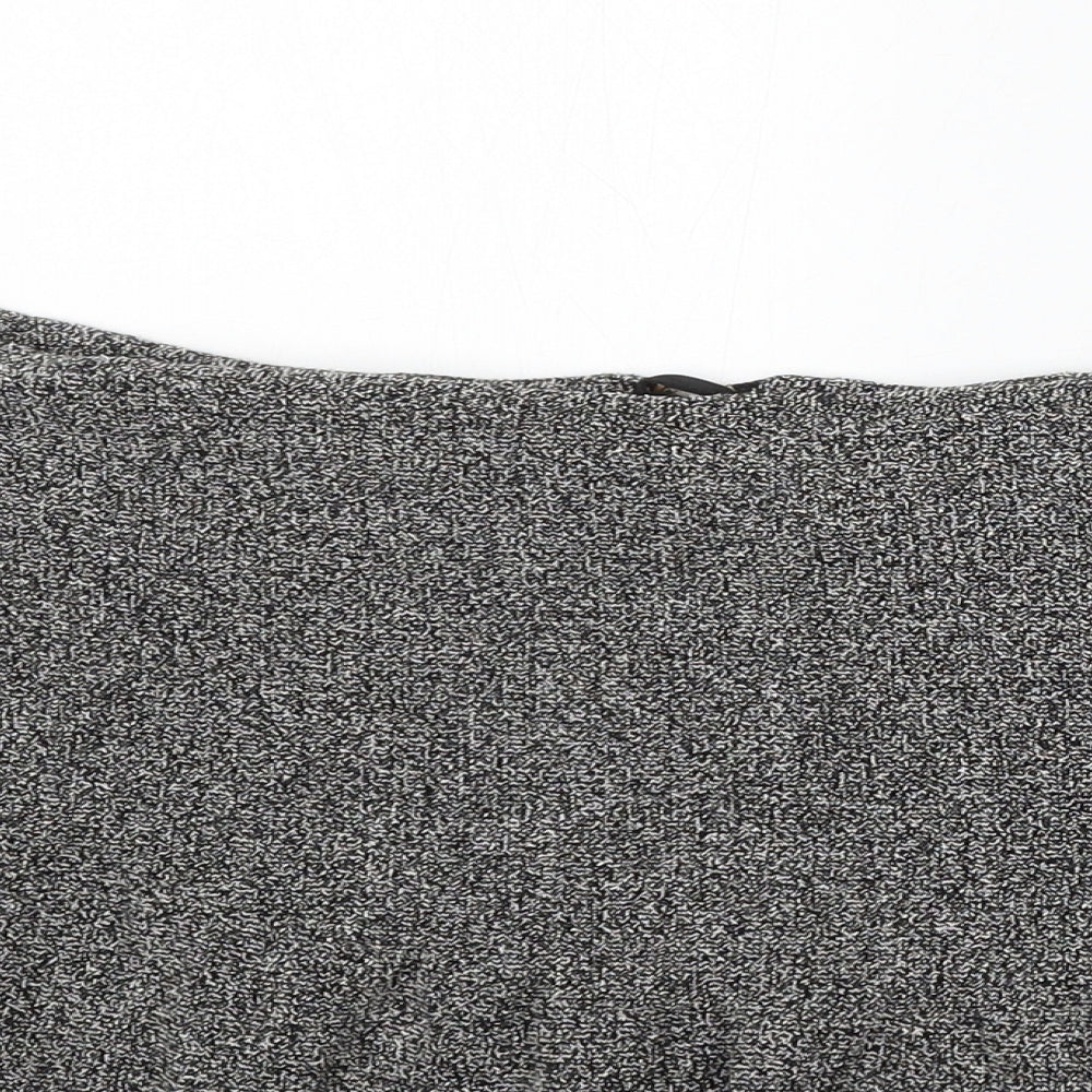 Papaya Womens Grey Polyester Skater Skirt Size 14 Zip