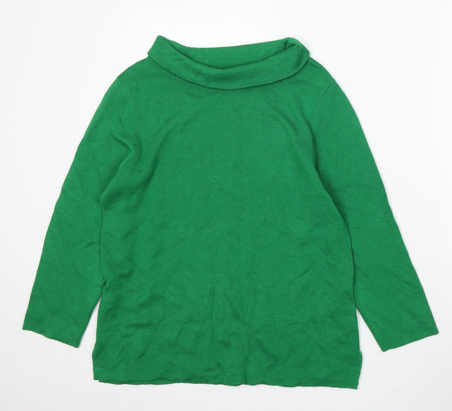 Hobbs Womens Green Roll Neck Viscose Pullover Jumper Size M
