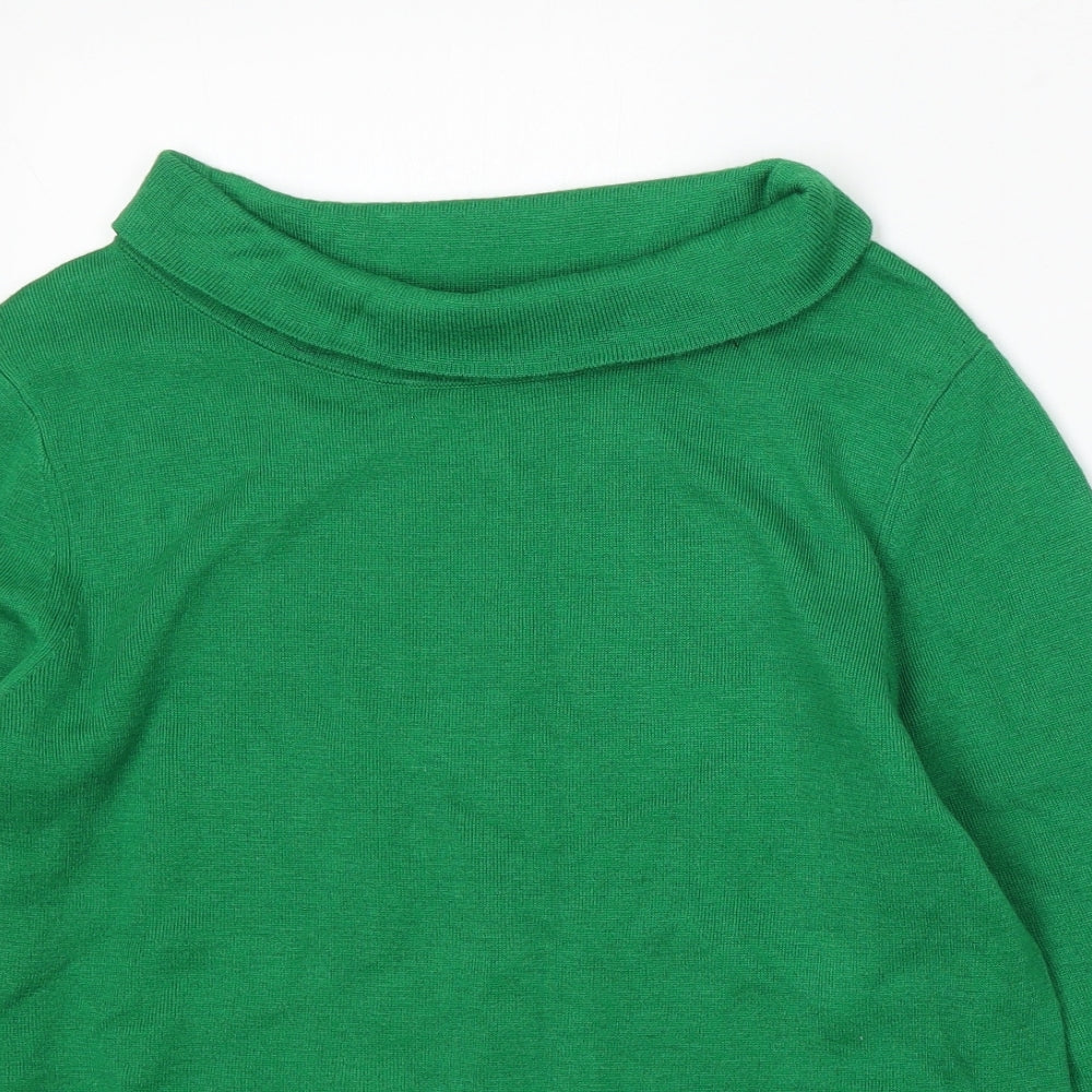 Hobbs Womens Green Roll Neck Viscose Pullover Jumper Size M