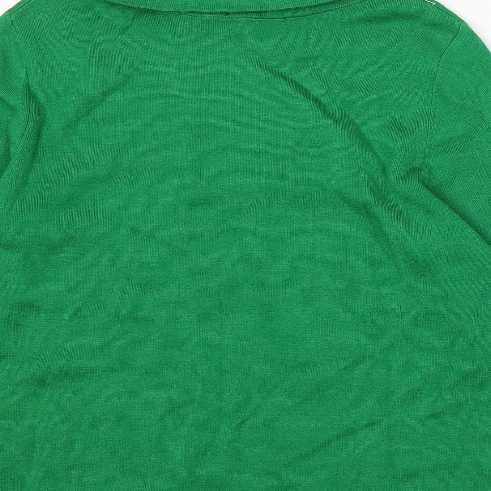 Hobbs Womens Green Roll Neck Viscose Pullover Jumper Size M