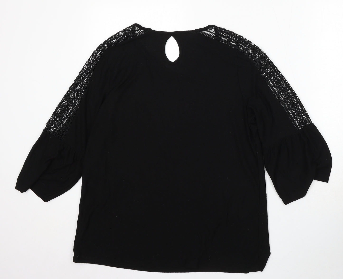 Papaya Womens Black Round Neck Polyester Pullover Jumper Size 12