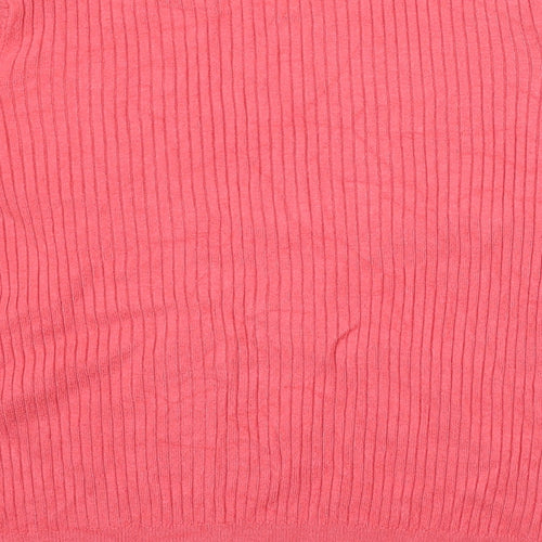 Marks and Spencer Womens Pink Round Neck Viscose Pullover Jumper Size 14