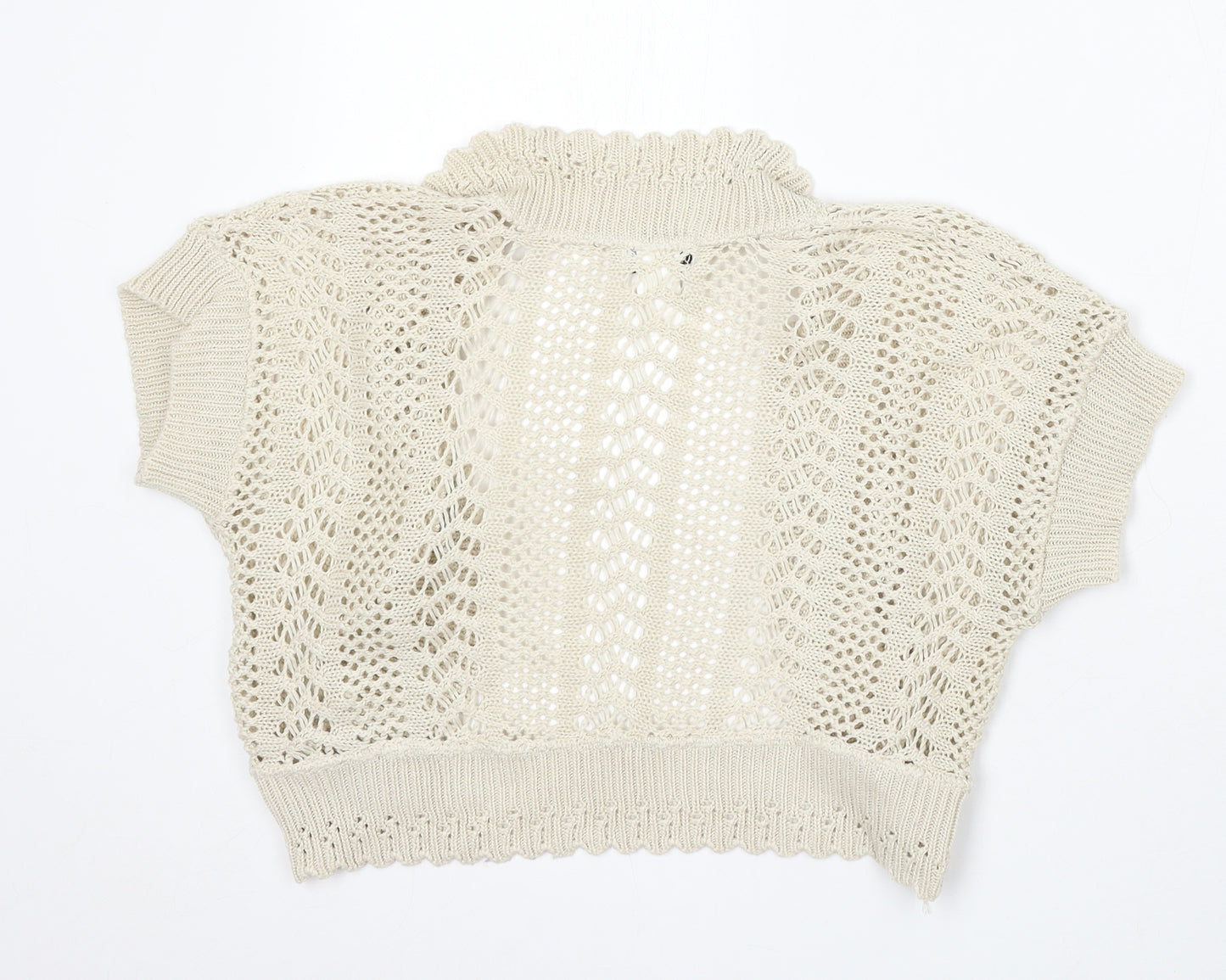 Robbie Bee Womens Ivory V-Neck Acrylic Cardigan Jumper Size M