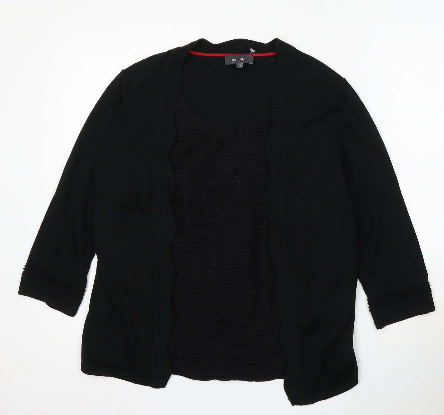 Marks and Spencer Womens Black Round Neck Acrylic Pullover Jumper Size 14