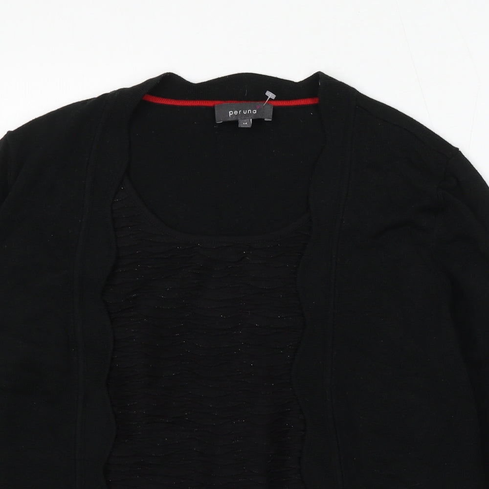 Marks and Spencer Womens Black Round Neck Acrylic Pullover Jumper Size 14