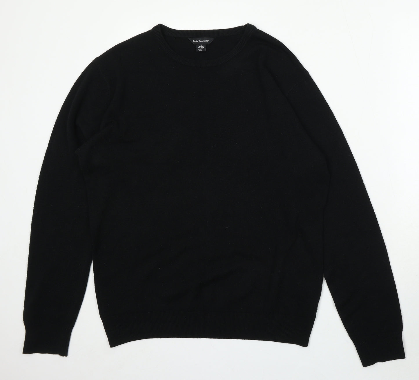 Cedar Wood State Womens Black Round Neck Acrylic Cardigan Jumper Size XL
