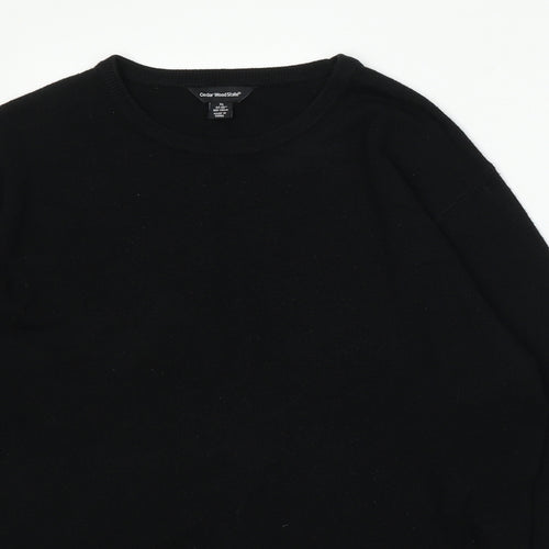 Cedar Wood State Womens Black Round Neck Acrylic Cardigan Jumper Size XL