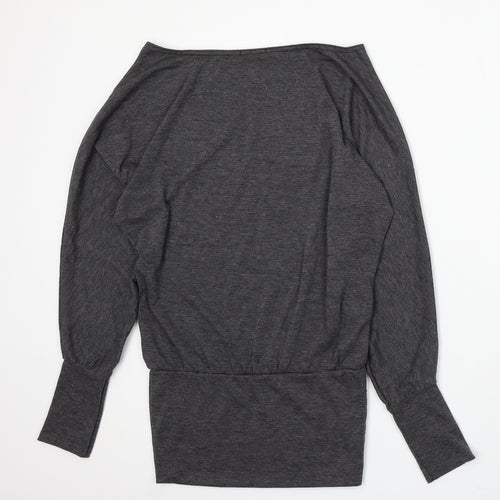 Nice Collection Womens Grey Round Neck Polyester Pullover Jumper Size M