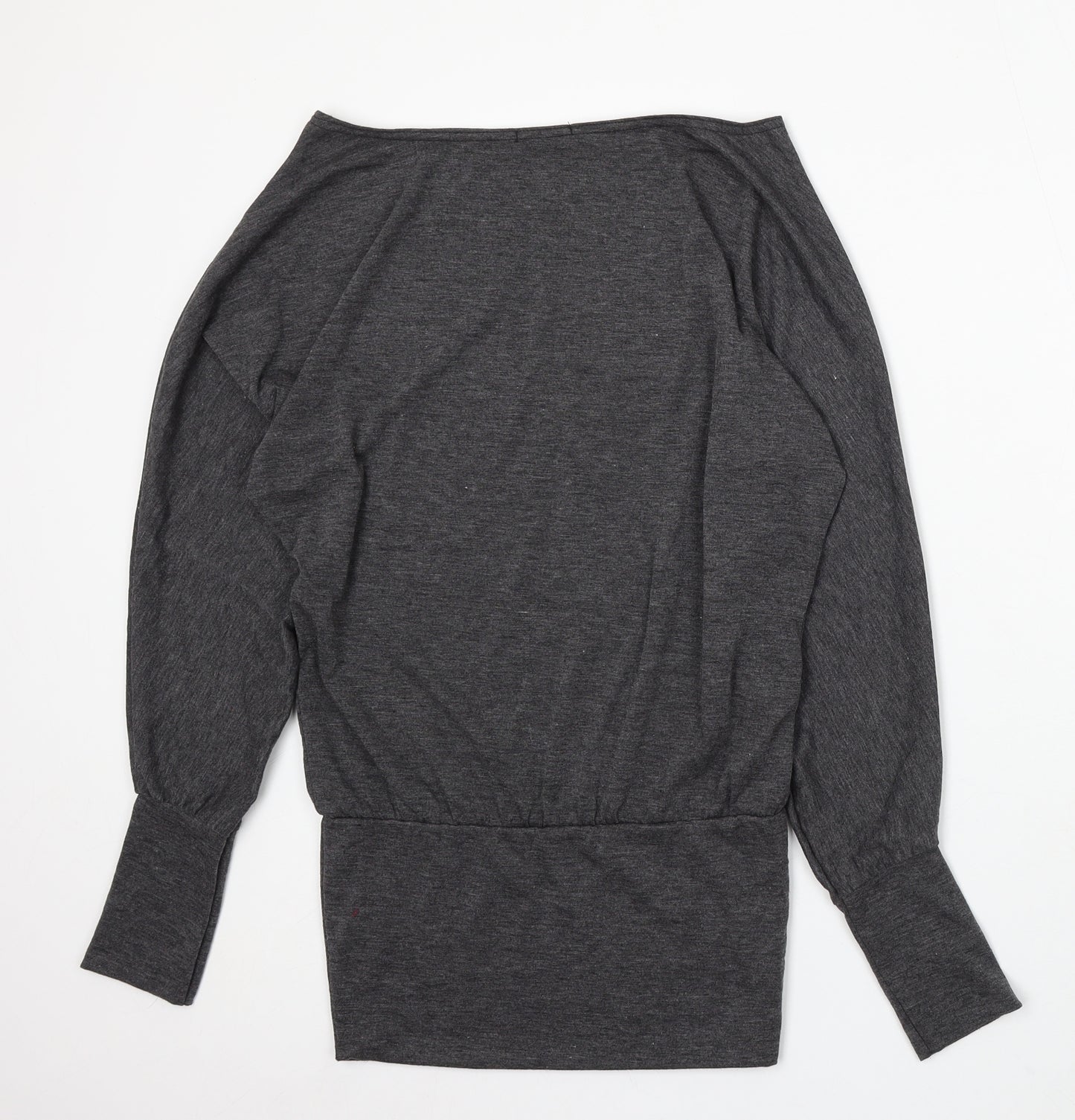 Nice Collection Womens Grey Round Neck Polyester Pullover Jumper Size M