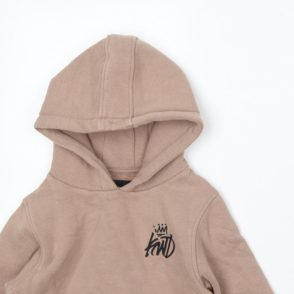 Kings Will Dream Boys Beige Cotton Pullover Hoodie Size 3-4 Years