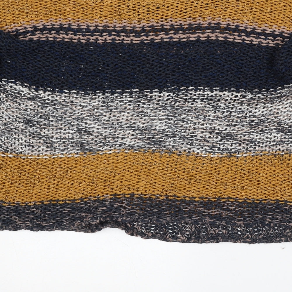 Noisy may Womens Multicoloured Round Neck Striped Acrylic Pullover Jumper Size S