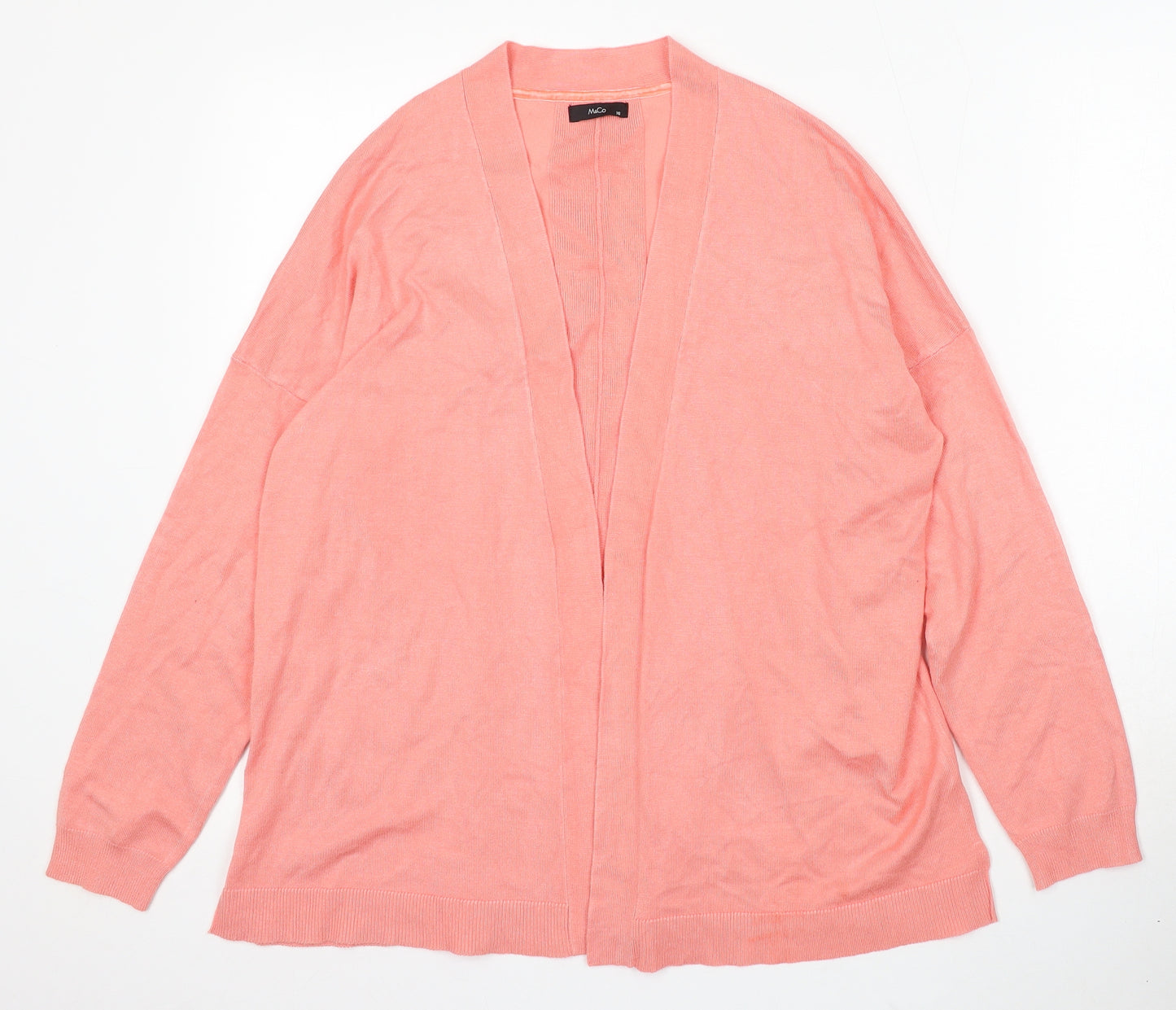 M&Co Womens Pink V-Neck Viscose Cardigan Jumper Size 16