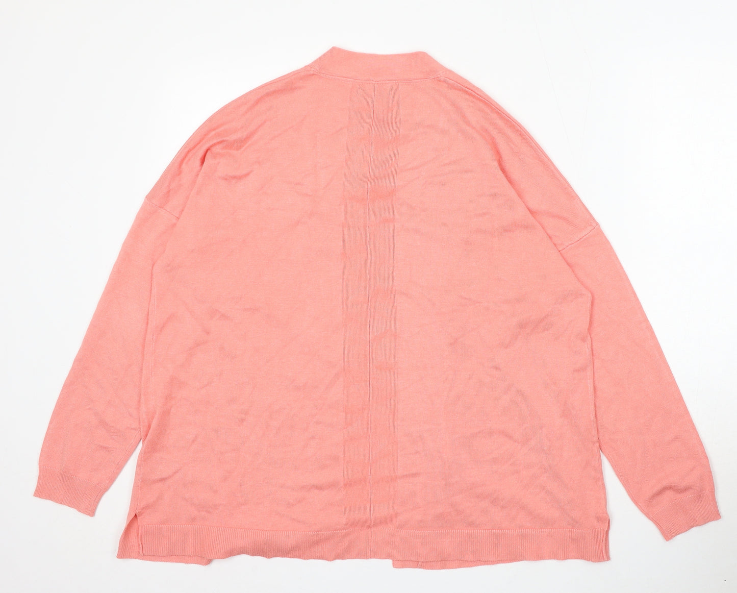 M&Co Womens Pink V-Neck Viscose Cardigan Jumper Size 16